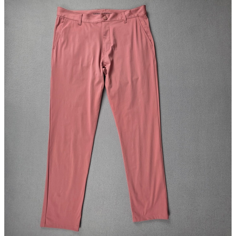 Rhone Commuter Pants 33 Redwood‎ Trail Red Slim Fit Stretch Travel Work 34x29